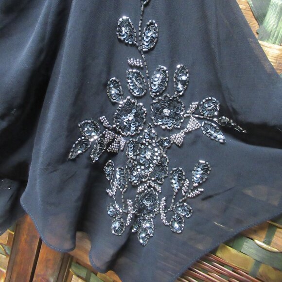 JKara Black Formal Dress with Sequin and Beaded Detail - Picture 4 of 12